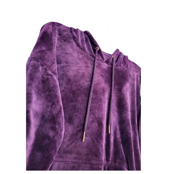 LADIES XX-LARGE DEEP PURPLE VELVETY HOODED TOP   RJ0503V - Picture 5 of 5